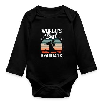 World's Best Graduate Graduate Festival - Organic Longsleeve Baby Bodysuit - black - Front
