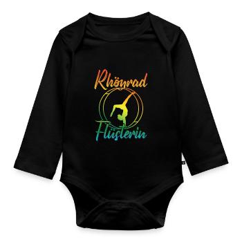 Rhönrad Flüsterin Rhönradturnerin Röhnrad Turnen - Baby Bio-Langarm-Body - Schwarz - Vorne