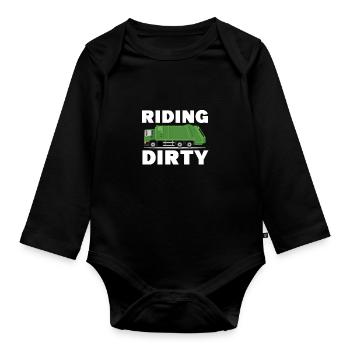 Garbage Garbage Truck Garbage Man Saying Truck Profession Garbage Truck - Organic Longsleeve Baby Bodysuit - black - Front
