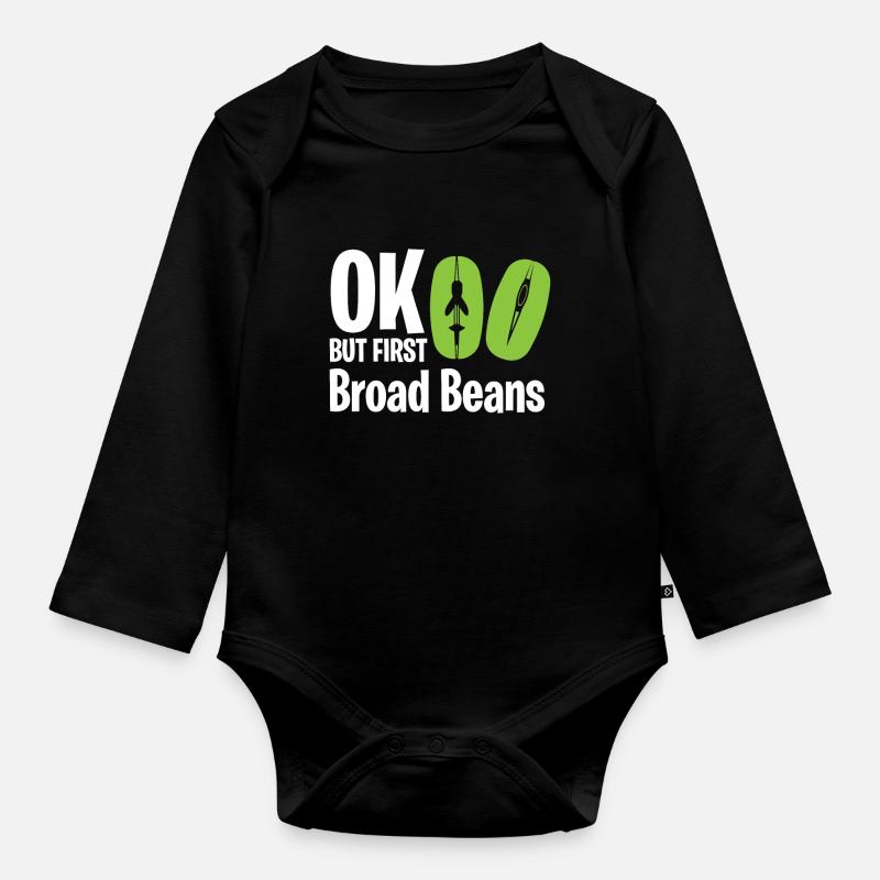 BROAD BEAN - Baby Bio-Langarm-Body - Schwarz