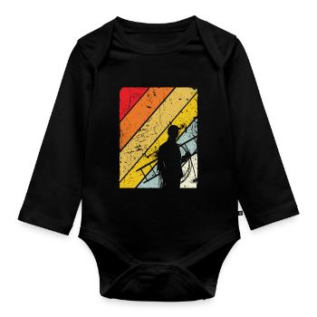 Schornsteinfeger Schornstein Vintage Kaminfeger Ge - Baby Bio-Langarm-Body - Schwarz - Vorne
