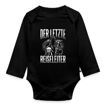 Sensenmann Der letzte Reiseleiter Tod Skelett Spru - Baby Bio-Langarm-Body - Schwarz - Vorne