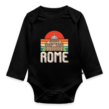 Rom Vatikan Italien Römer Sunrise italienisch - Baby Bio-Langarm-Body - Schwarz - Vorne