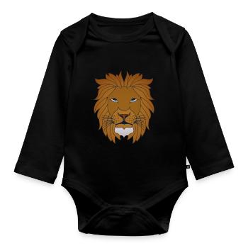 Motif d’animal sauvage avec des animaux sauvages Faune - Body Bébé bio manches longues - noir - Devant