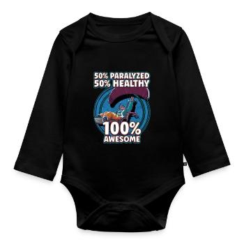 Conception de fauteuil roulant pour handicapés pour une amputation - Body Bébé bio manches longues - noir - Devant