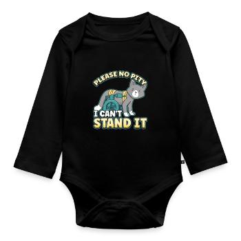 Handicap Wheelchair Design for an Amputation - Organic Longsleeve Baby Bodysuit - black - Front