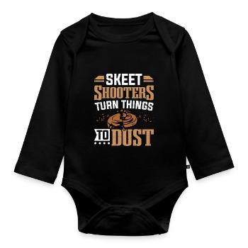 Skeet-Shooter verwandeln die Dinge in Dust Skeet Shooting - Baby Bio-Langarm-Body - Schwarz - Vorne