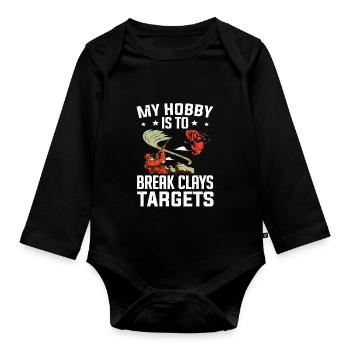 Meine Aufgabe ist es, Clays Clay Skeet Shooting zu brechen - Baby Bio-Langarm-Body - Schwarz - Vorne