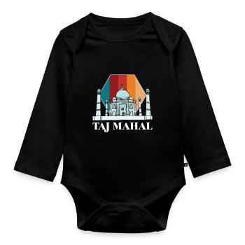 India Taj Mahal Palace South Asia Tourist - Organic Longsleeve Baby Bodysuit - black - Front