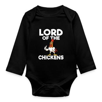 Seigneur des Poulets Poulet Amoureux Du Poulet Farmer Coq - Body Bébé bio manches longues - noir - Devant