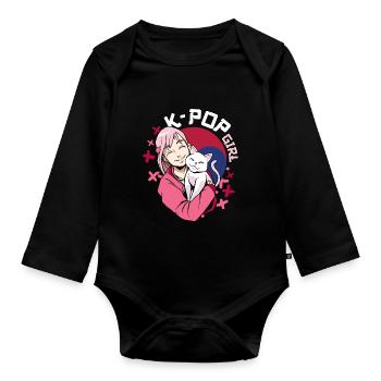 K-Pop Girl K-Drama Kpop - Body Bébé bio manches longues - noir - Devant
