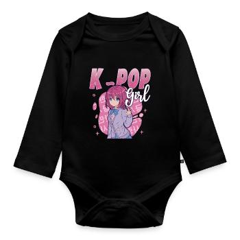 K-Pop Girl K-Drama Kpop - Body Bébé bio manches longues - noir - Devant