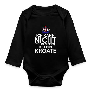Kroatien Kroate Kroatisches - Baby Bio-Langarm-Body - Schwarz - Vorne