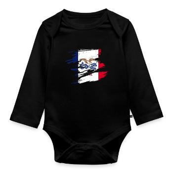 Cadeau de la ville natale de l’Iowa - Body Bébé bio manches longues - noir - Devant