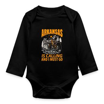 Arkansas abenteurer geschenk - Baby Bio-Langarm-Body - Schwarz - Vorne