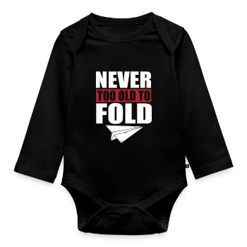 Paper Plane Folds - Organic Longsleeve Baby Bodysuit - black - Front