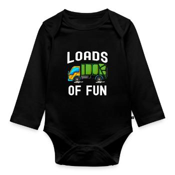 Müllmann Geschenk Müll Müllabfuhr Abfall Beruf - Baby Bio-Langarm-Body - Schwarz - Vorne