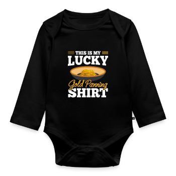 Lucky Gold Panning Shirt Cadeau pour les chercheurs d’or - Body Bébé bio manches longues - noir - Devant