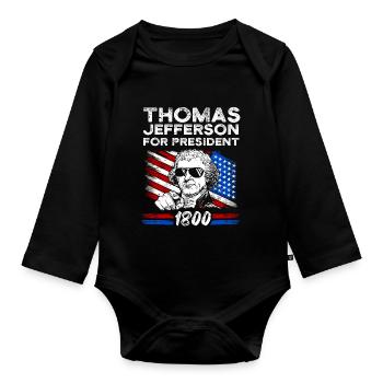 Thomas Jefferson - Baby Bio-Langarm-Body - Schwarz - Vorne