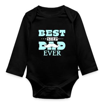 Bester Stiefvater Aller Zeiten Stepdad Stiefpapa - Baby Bio-Langarm-Body - Schwarz - Vorne