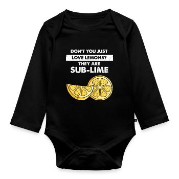 Limonade Limonade Limonade Limonade Stand Design - Body Bébé bio manches longues - noir - Devant