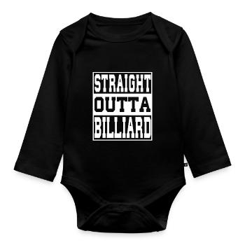 Billiard Spruch lustig - Baby Bio-Langarm-Body - Schwarz - Vorne