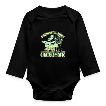 Handicap Wheelchair Design for an Amputation - Organic Longsleeve Baby Bodysuit - black - Front