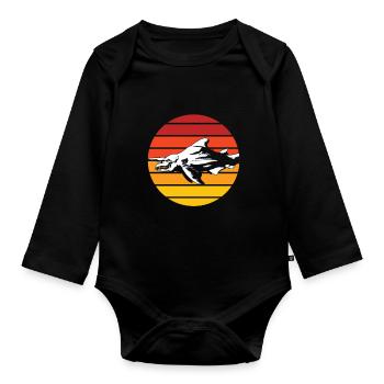 Liebt Kobold Hai Geschenk - Baby Bio-Langarm-Body - Schwarz - Vorne