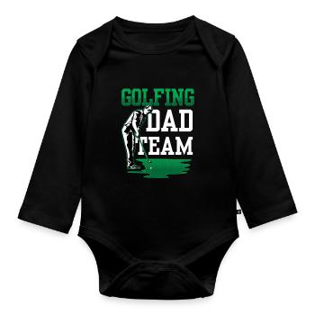 Golf Papa Équipe Golfeur Papa Fête des Pères Père - Body Bébé bio manches longues - noir - Devant