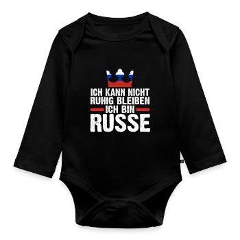 Russland Russen Russisches - Baby Bio-Langarm-Body - Schwarz - Vorne