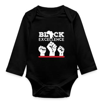 Mandela Black Excellence Freiheit Südafrika - Baby Bio-Langarm-Body - Schwarz - Vorne