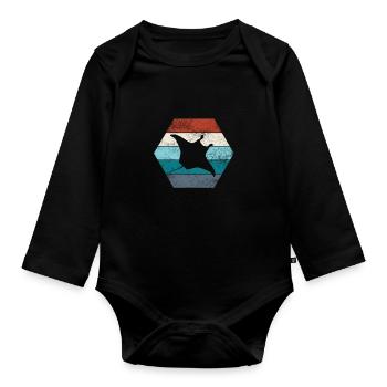 Stingray - Organic Longsleeve Baby Bodysuit - black - Front
