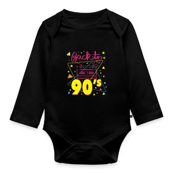 Cool Back To 90s Party Nostalgia Gift - Organic Longsleeve Baby Bodysuit - black - Front
