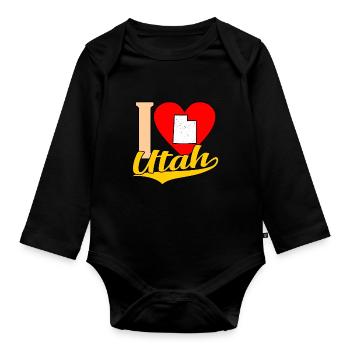 Ich Liebe Utah-geschenk - Baby Bio-Langarm-Body - Schwarz - Vorne