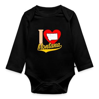 Cadeau Heart montana - Body Bébé bio manches longues - noir - Devant