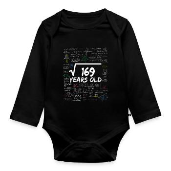 Racine carrée de 169 13e anniversaire mathématique drôle - Body Bébé bio manches longues - noir - Devant