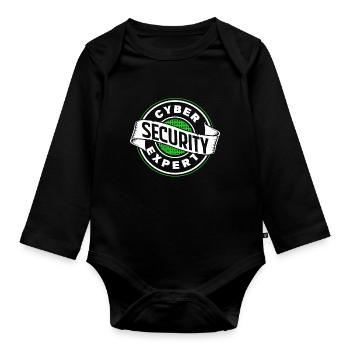 Cybersecurity Experte Hacker IT Sicherheit Hack - Baby Bio-Langarm-Body - Schwarz - Vorne