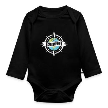 Geography Profession Geography Geography Student - Organic Longsleeve Baby Bodysuit - black - Front