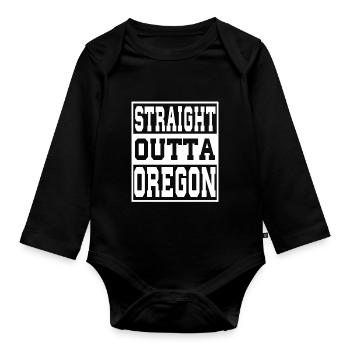 Oregon Spruch Lustig Oregon Geschenk - Baby Bio-Langarm-Body - Schwarz - Vorne