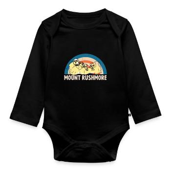 Mount Rushmore South Dakota Präsidenten USA - Baby Bio-Langarm-Body - Schwarz - Vorne