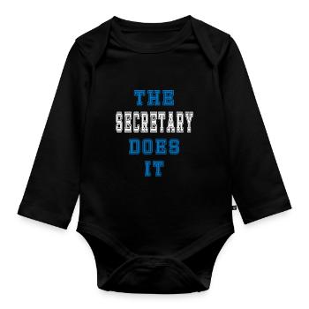 The Sekretär does it Sekretär Geschenk - Baby Bio-Langarm-Body - Schwarz - Vorne