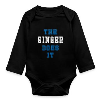 The Sänger does it Sänger Geschenk - Baby Bio-Langarm-Body - Schwarz - Vorne