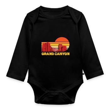 Grand Canyon Colorado Arizona Mountains Camping - Organic Longsleeve Baby Bodysuit - black - Front