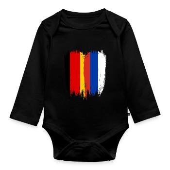 Allemagne Drapeau Russie - Body Bébé bio manches longues - noir - Devant