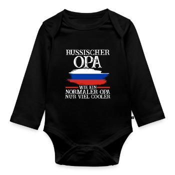 Russischer Opa Russen Russland - Baby Bio-Langarm-Body - Schwarz - Vorne