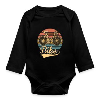 Vélo Rétro Vélo de Route Cyclisme Vélo Vélo - Body Bébé bio manches longues - noir - Devant
