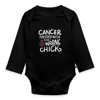 Ruban de Bourgogne survivant du cancer du myélome multiple - Body Bébé bio manches longues - noir - Devant