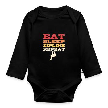 Manger Dormir Tyrolienne Répéter Tyrolienne Tyrolienne - Body Bébé bio manches longues - noir - Devant