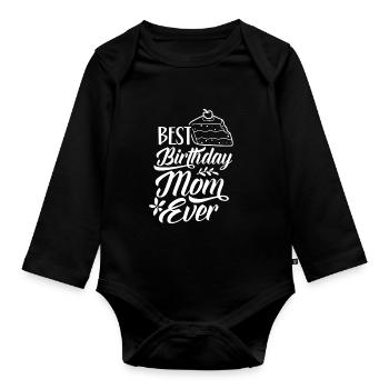 Beste Geburtstags Mama Aller Zeiten Geburtstag - Baby Bio-Langarm-Body - Schwarz - Vorne