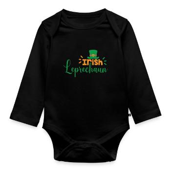 Gobelin irlandais Gaélique Irlande Irlandais Irlandais - Body Bébé bio manches longues - noir - Devant